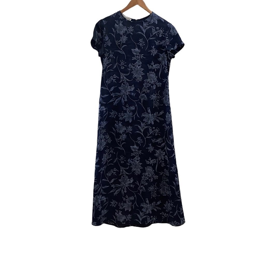 Talbots Womens Navy Floral Shift Dress